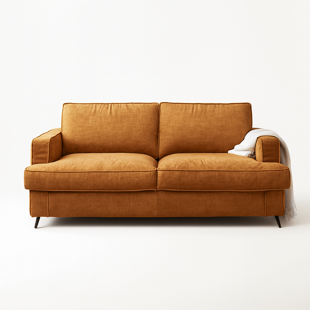 Canapé 3 places convertible marron design rapido