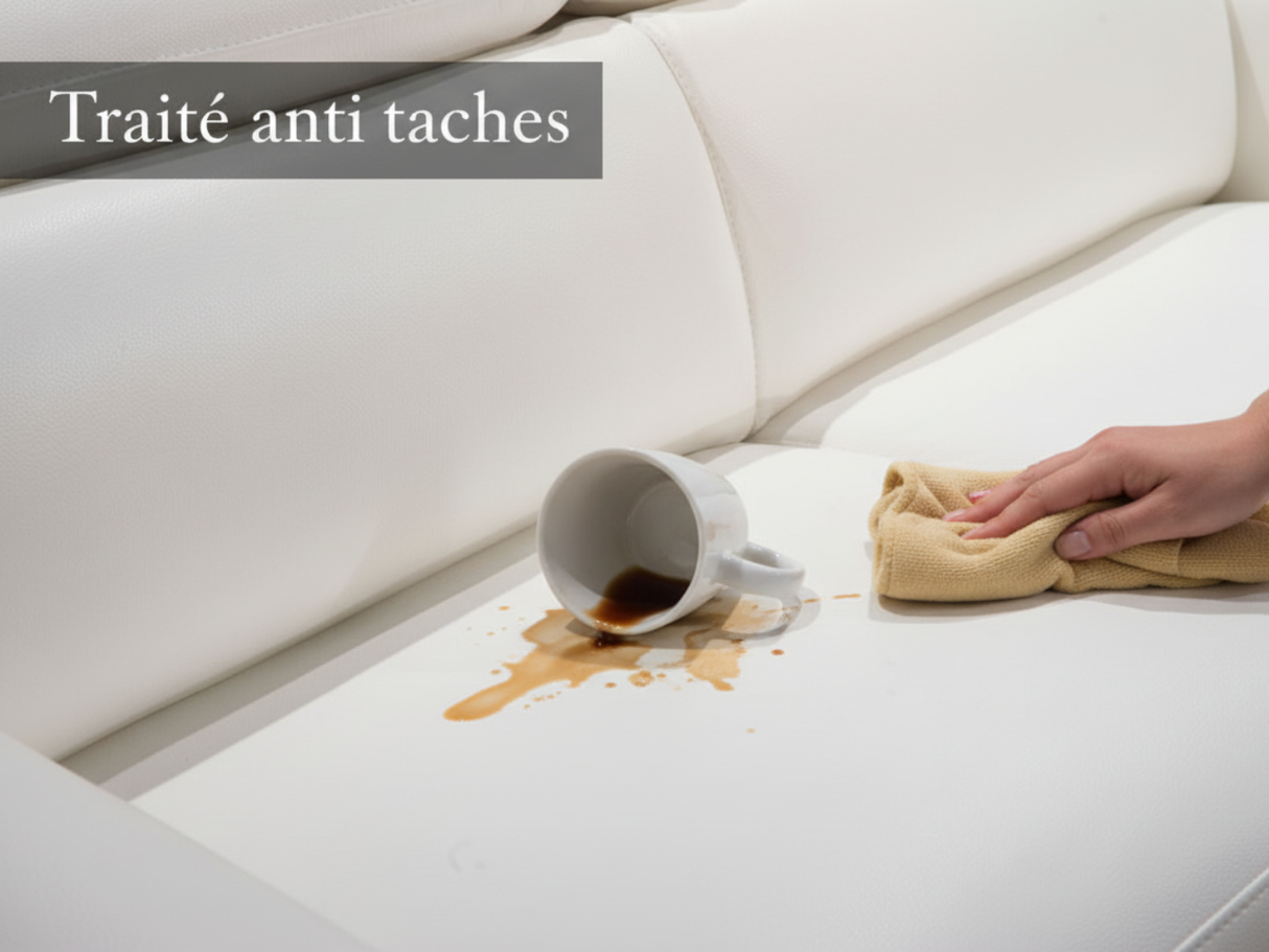 Canapé convertible rapido cuir blanc - Klyna