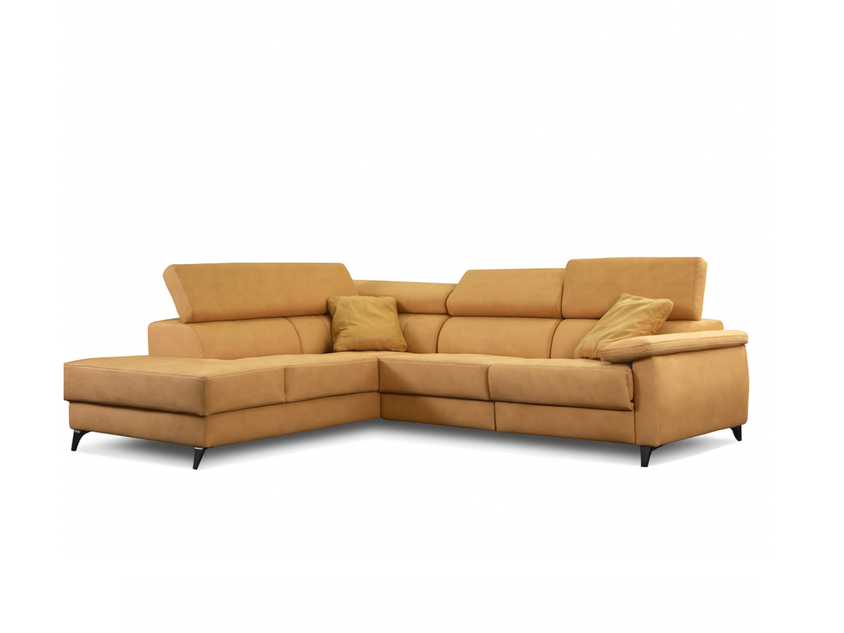 Canapé d'angle relaxation jaune - Monica