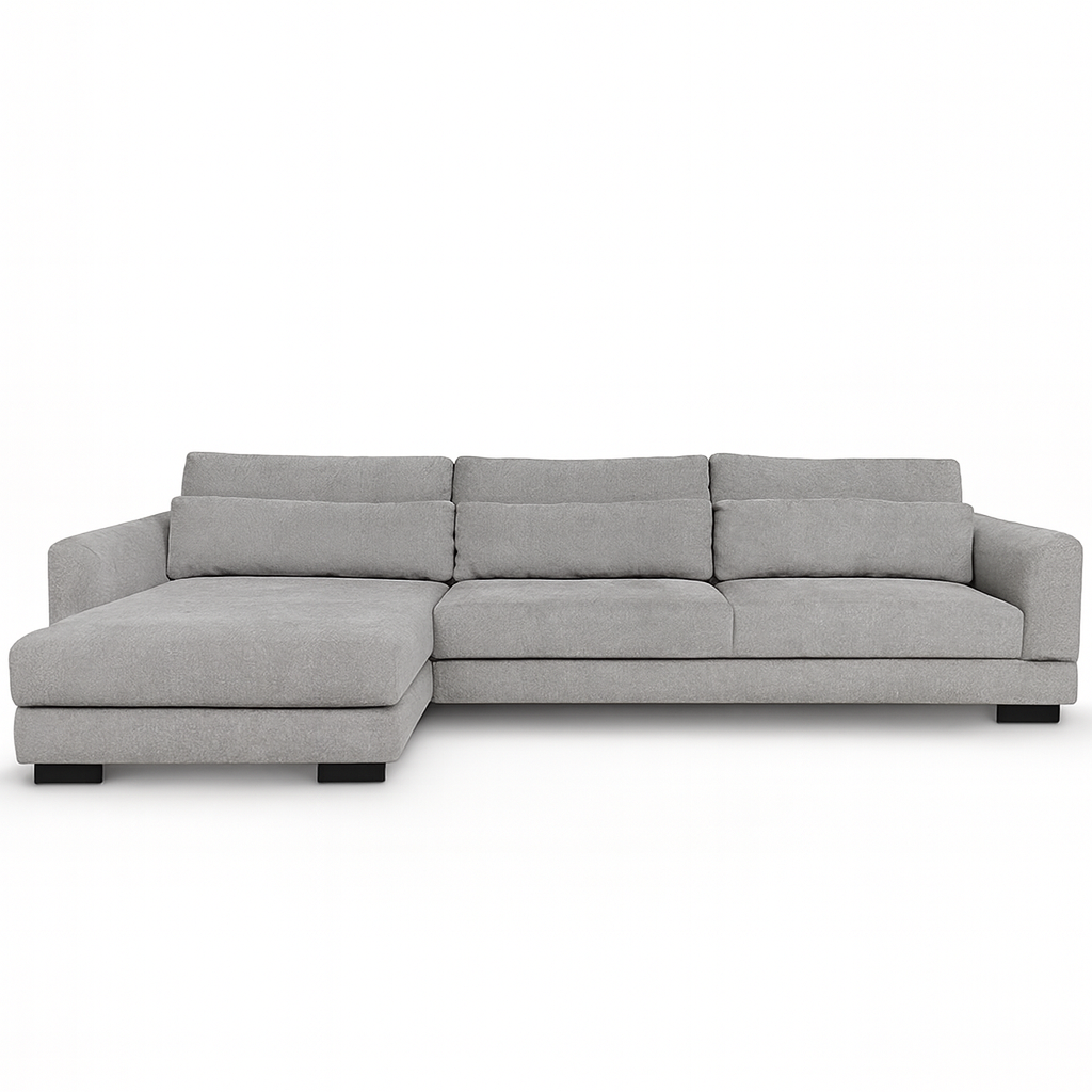 Canapé d'angle en tissu gris - Romane