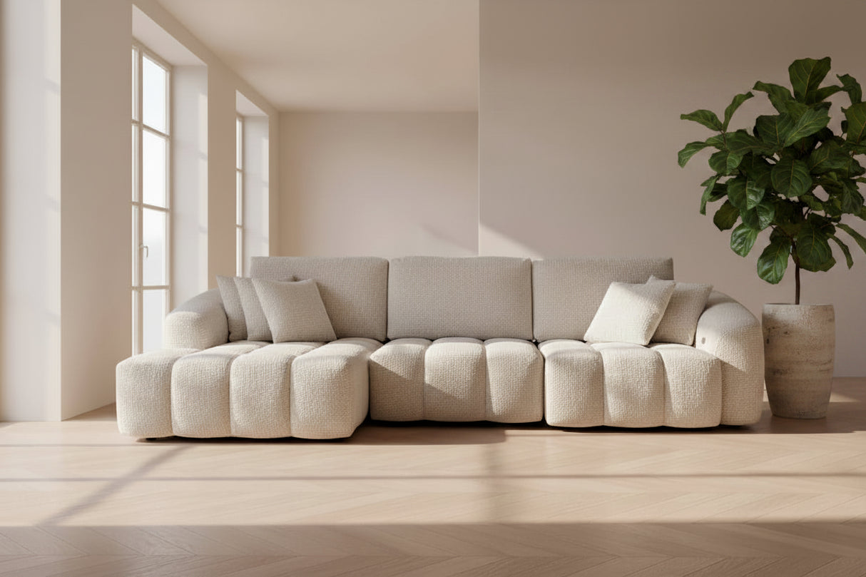 Beige corner sofa 286x200cm - Pola