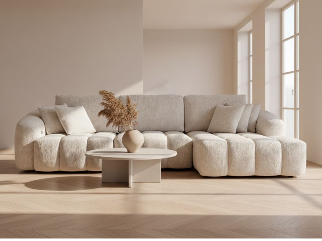 Beige corner sofa 286x200cm - Pola