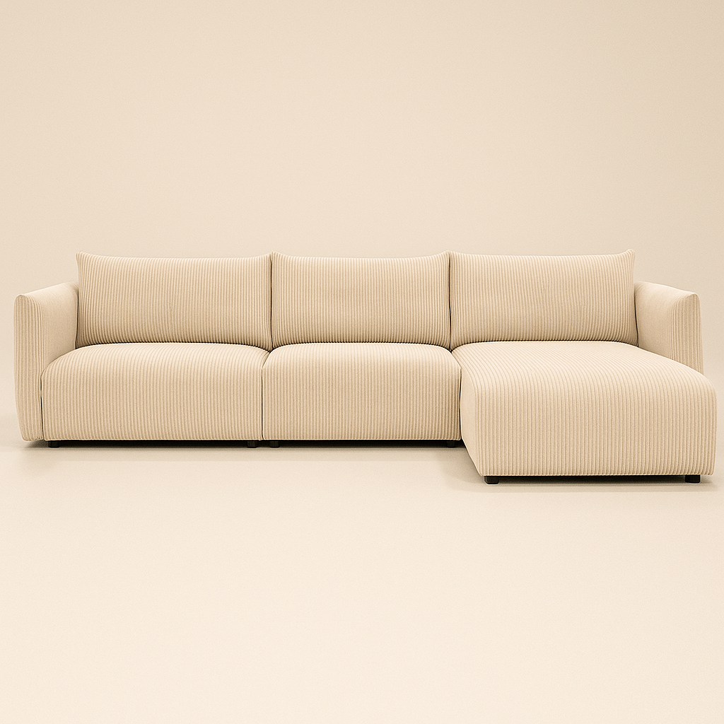 Corduroy corner sofa 294x173cm - Faly