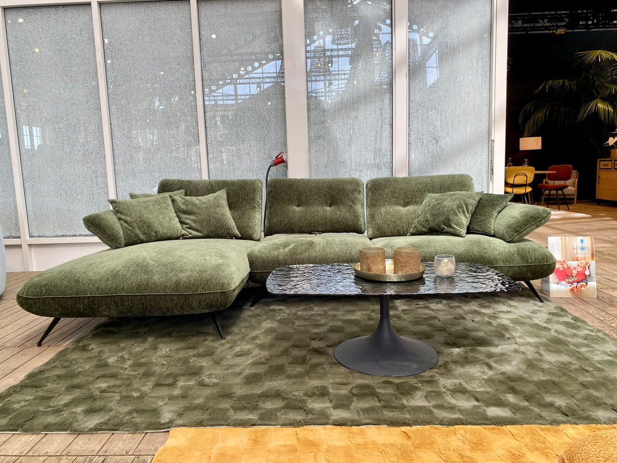 Canapé d'angle vert avance recule - Mayni