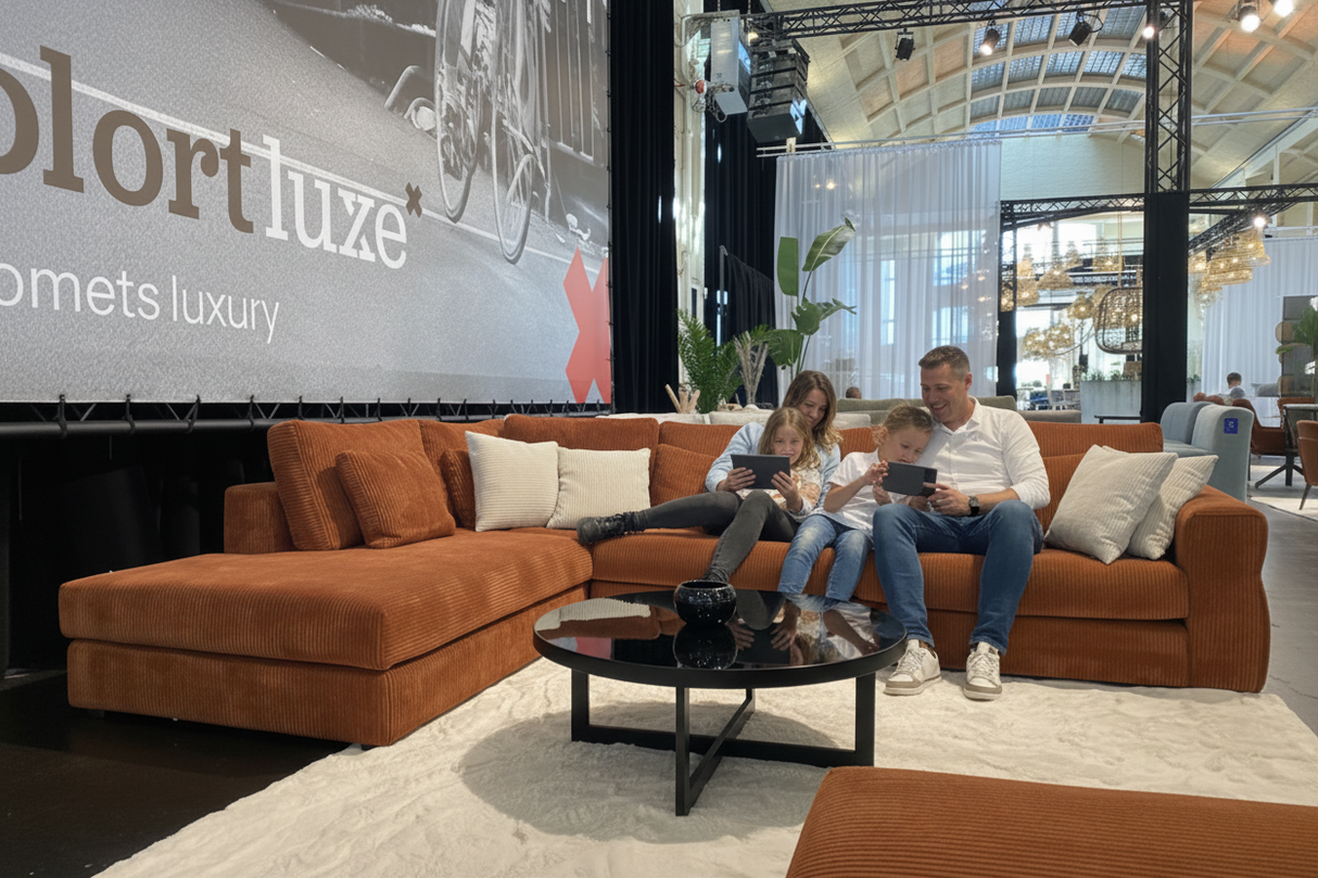 canape d'angle velours cotelé brique terracotta