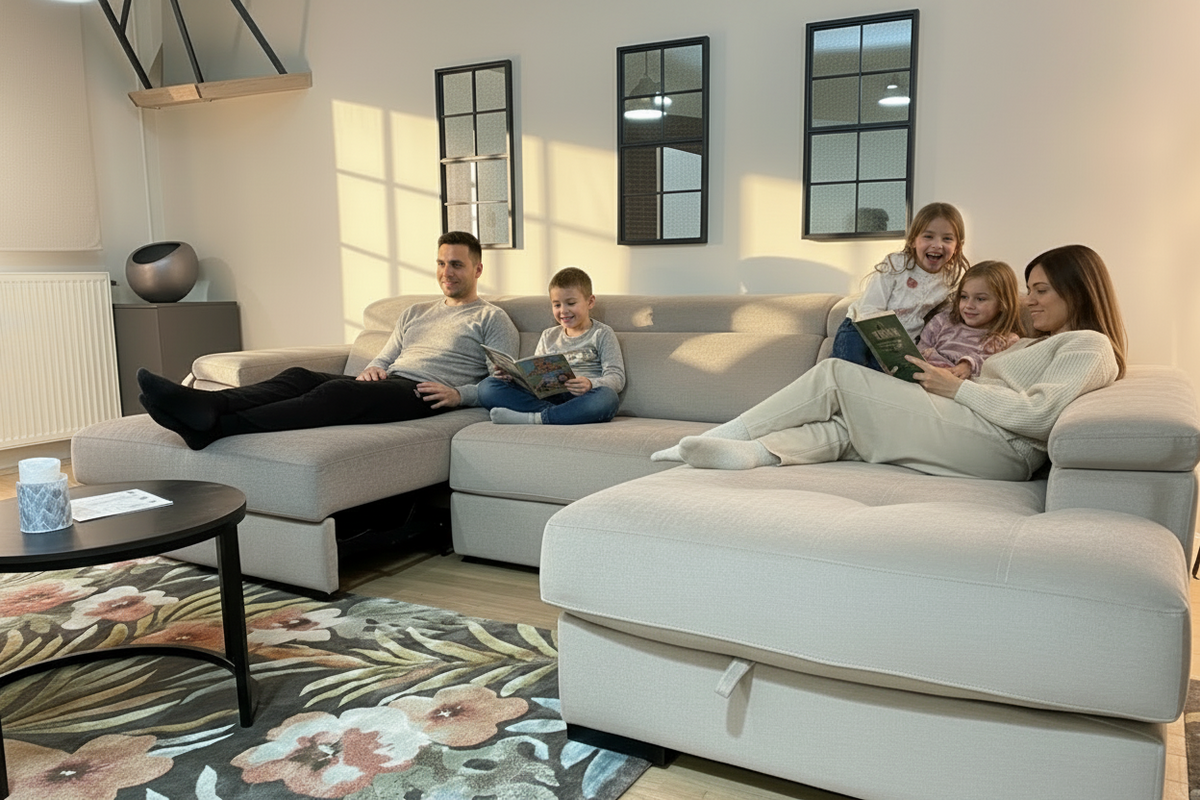 canape d'angle meridienne beige avec assise coulissantes - Magnum Mayor