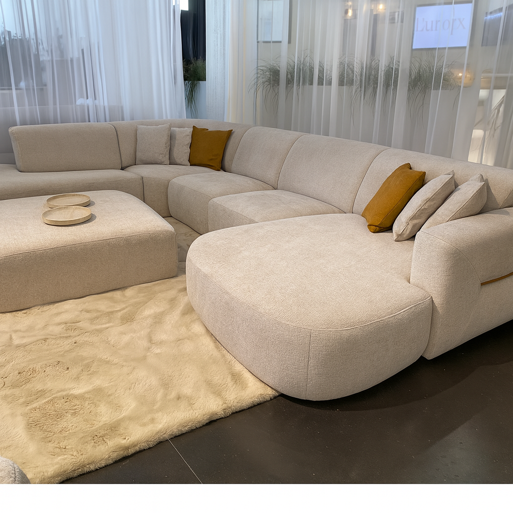 Beige corner sofa 395x256cm - Montany