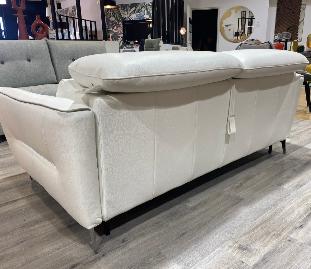 canapé convertible 3 places rapido cuir blanc - Souffle d'intérieur