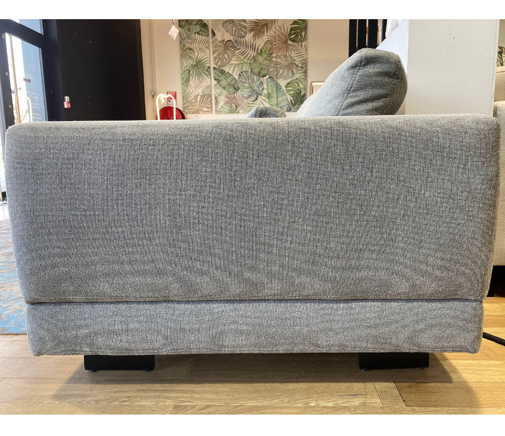 Canapé d'angle gris design méridienne en tissu L346cm ou L306cm - Romane