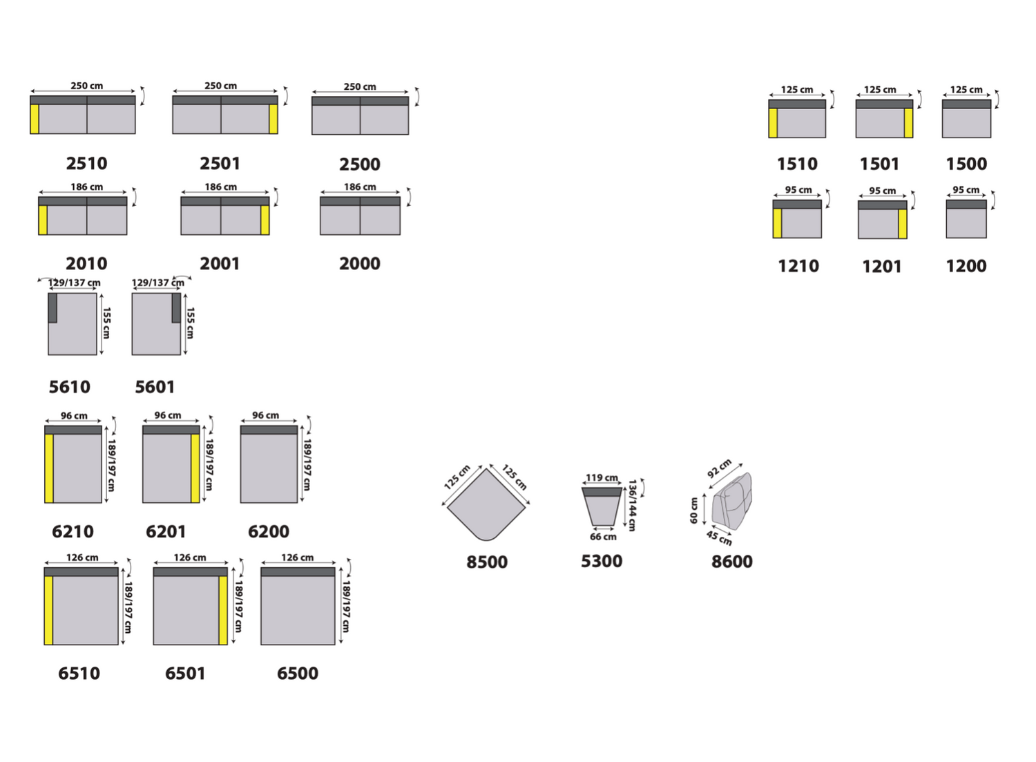 Corner sofa forward backward 282x189cm - Cassy