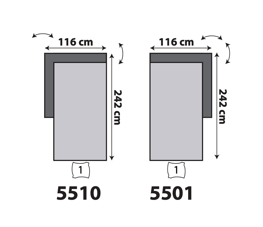 Schéma dimensions – Mely – 116x242 cm