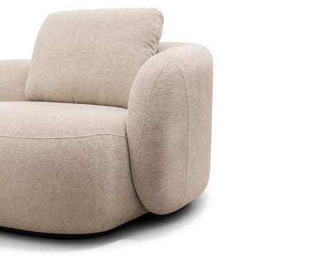 Canapé d'angle beige arrondi - Meublissime - Souffle d'intérieur