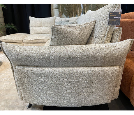 Canapé d'angle beige en tissu chiné - Souffle d'intérieur