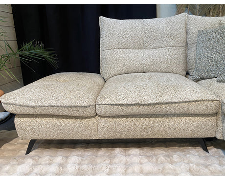 Canapé d'angle beige en tissu chiné - Souffle d'intérieur