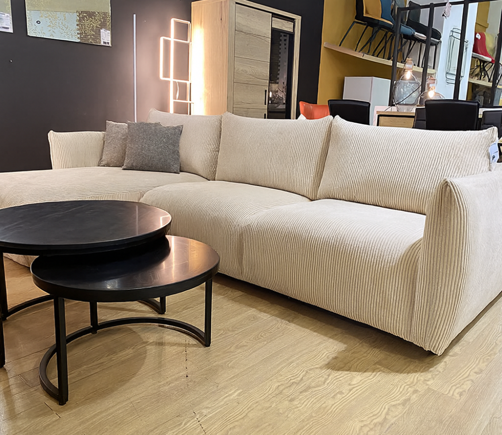 Corduroy corner sofa 294x173cm - Faly