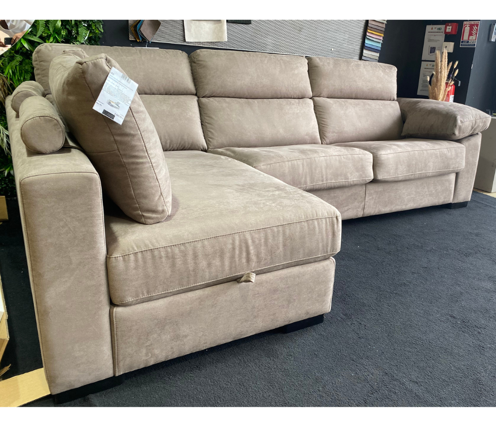 Canapé d'angle convertible rapido Lea – méridienne à gauche – vue 3/4