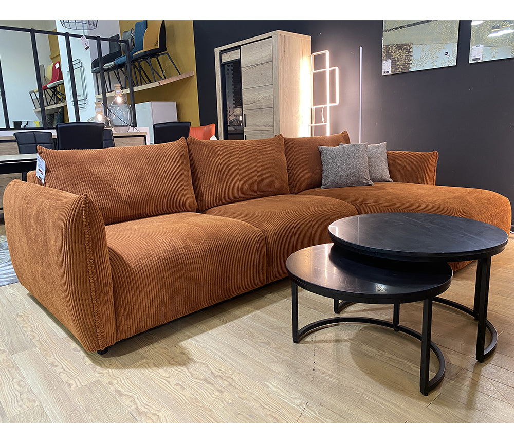 canapé d'angle terracotta méridienne