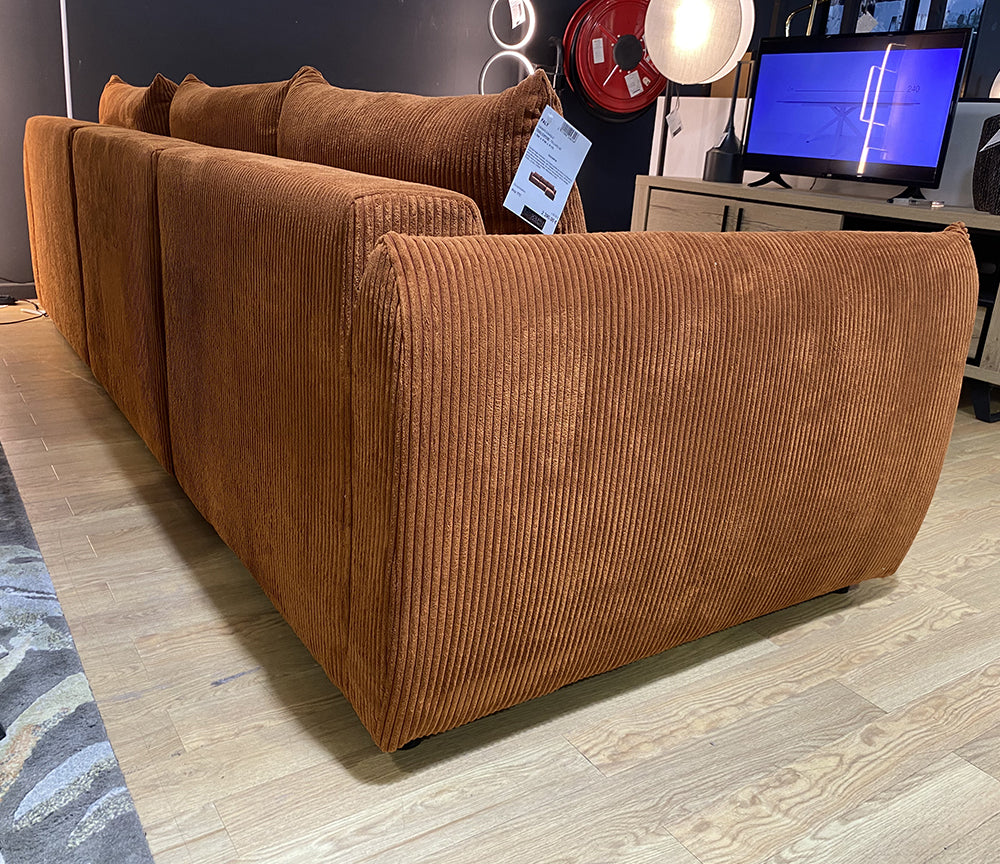 canapé d'angle terracotta méridienne