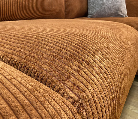 canapé d'angle terracotta méridienne