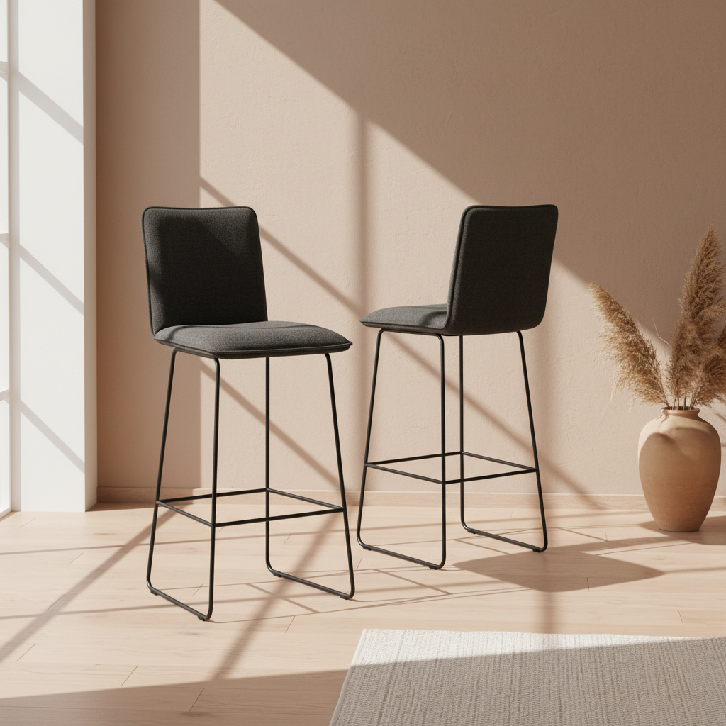 Tabouret de bar en tissu - Manhattan Akante