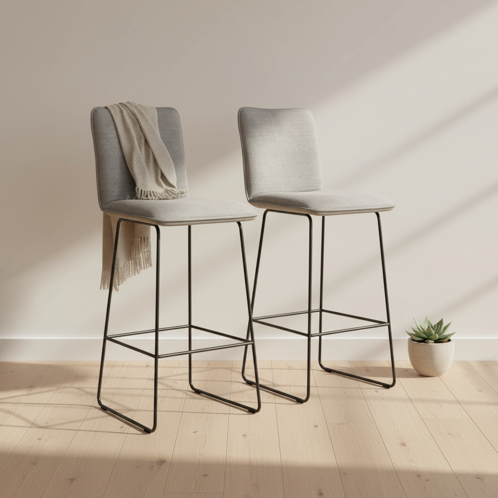 Tabouret de bar en tissu - Manhattan Akante