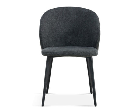 chaise grise de salle a manger en tissu design - Souffle d'intérieur