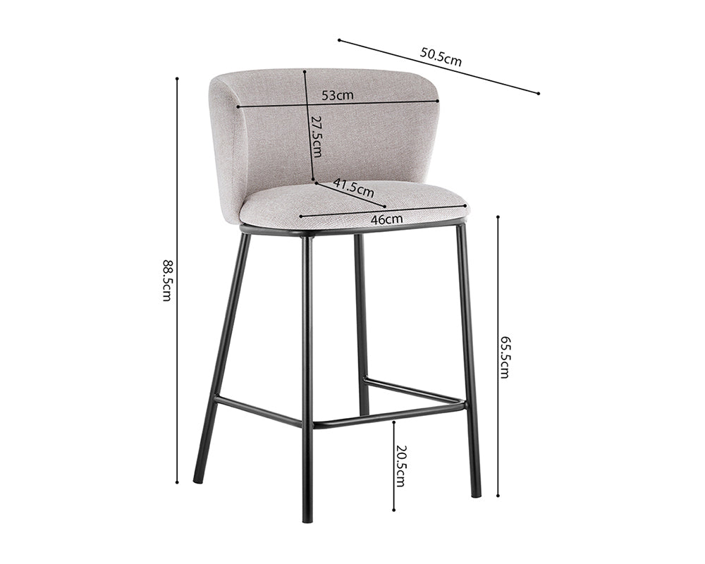 Chaise bar de cuisine beige - Rousseau Furniture - Souffle d'Intérieur