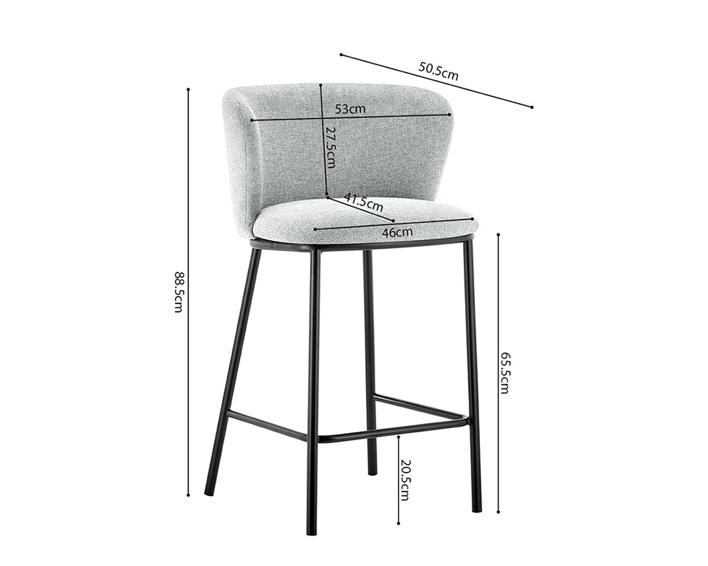 Chaise bar de cuisine gris clair - Rousseau Furniture - Souffle d'Intérieur