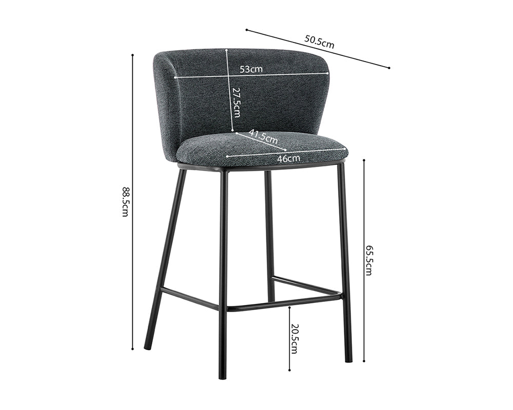 Chaise bar de cuisine gris foncé - Rousseau Furniture - Souffle d'Intérieur