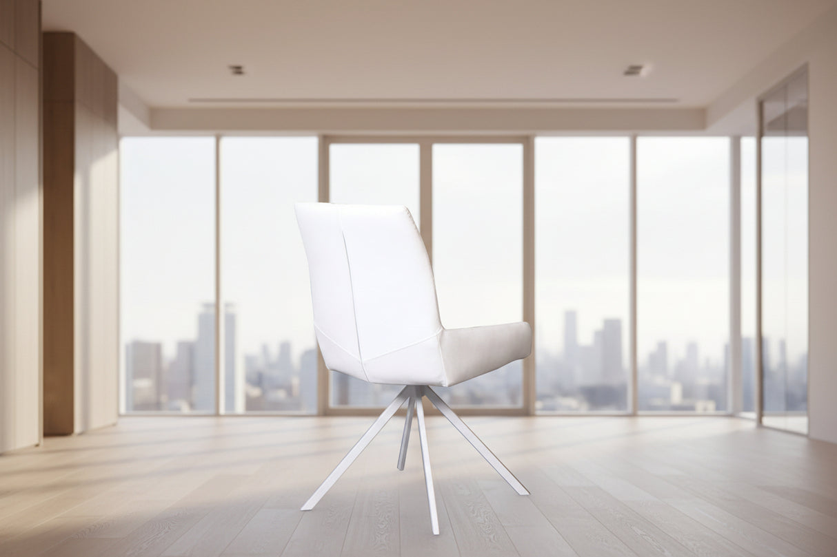 chaise en simili cuir blanc de salle a manger