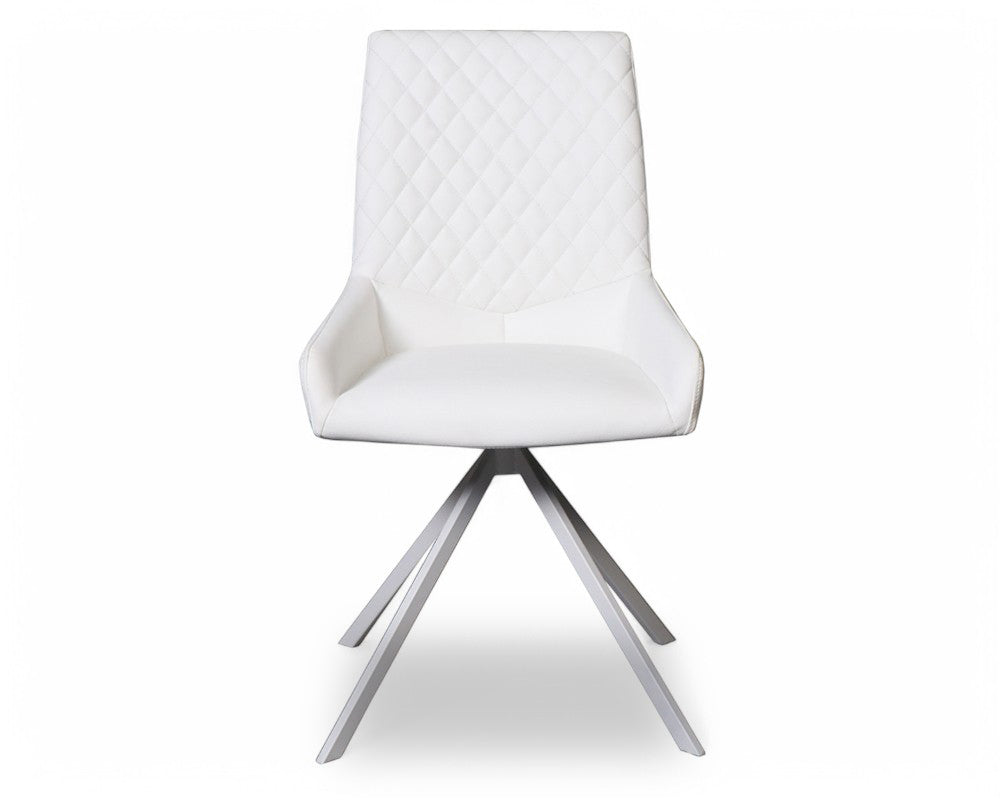 Chaise en simili cuir blanc de salle a manger - Souffle d'intérieur