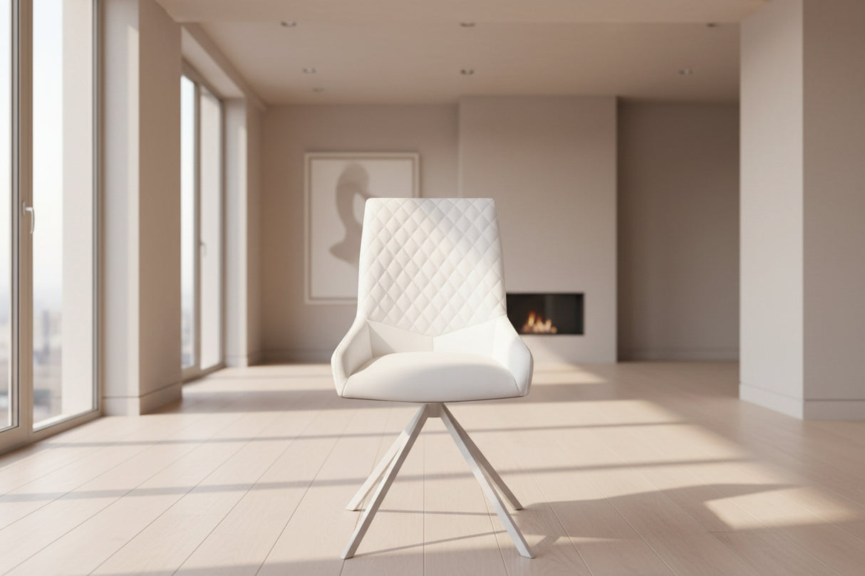 chaise en simili cuir blanc de salle a manger