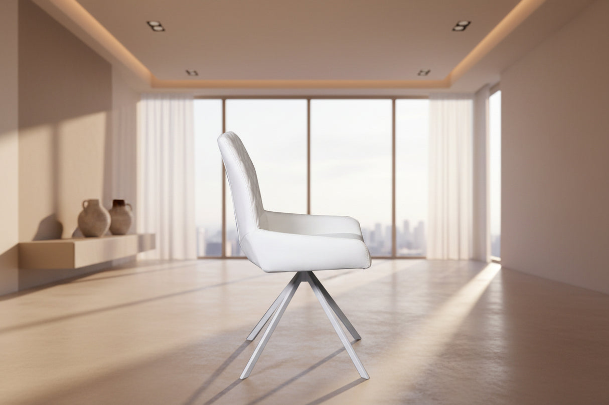 chaise en simili cuir blanc de salle a manger