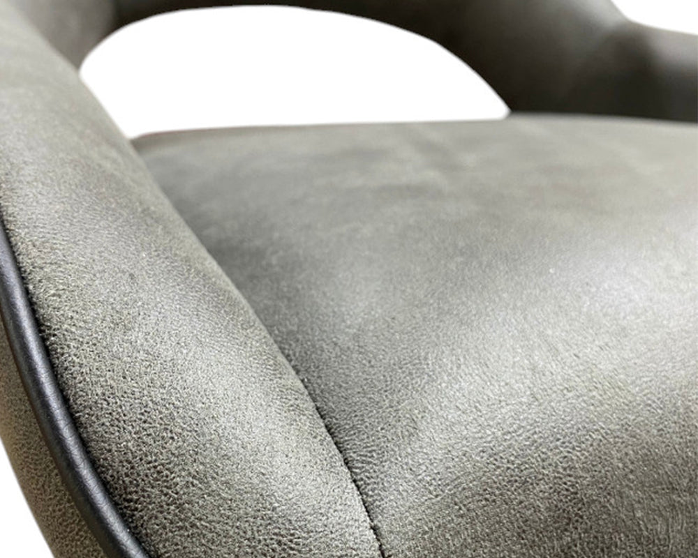 Chaise confortable tissu gris vintage pied noir pivotante de salle a manger - Souffle d'intérieur - Tabalacasa - Akante