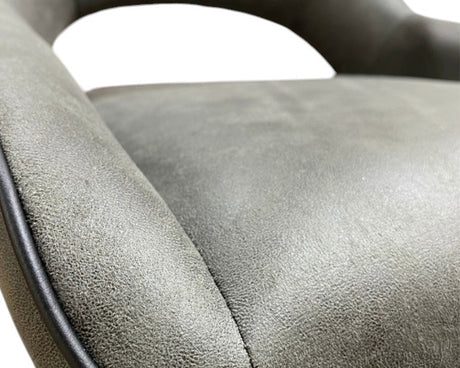 Chaise confortable tissu gris vintage pied noir pivotante  de salle a manger - Souffle d'intérieur - Tabalacasa - Akante