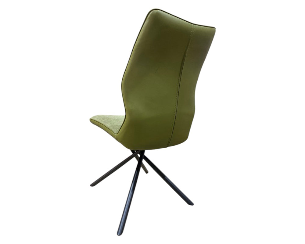 Chaise en tissu vert design pieds métal noir - Souffle d'intérieur