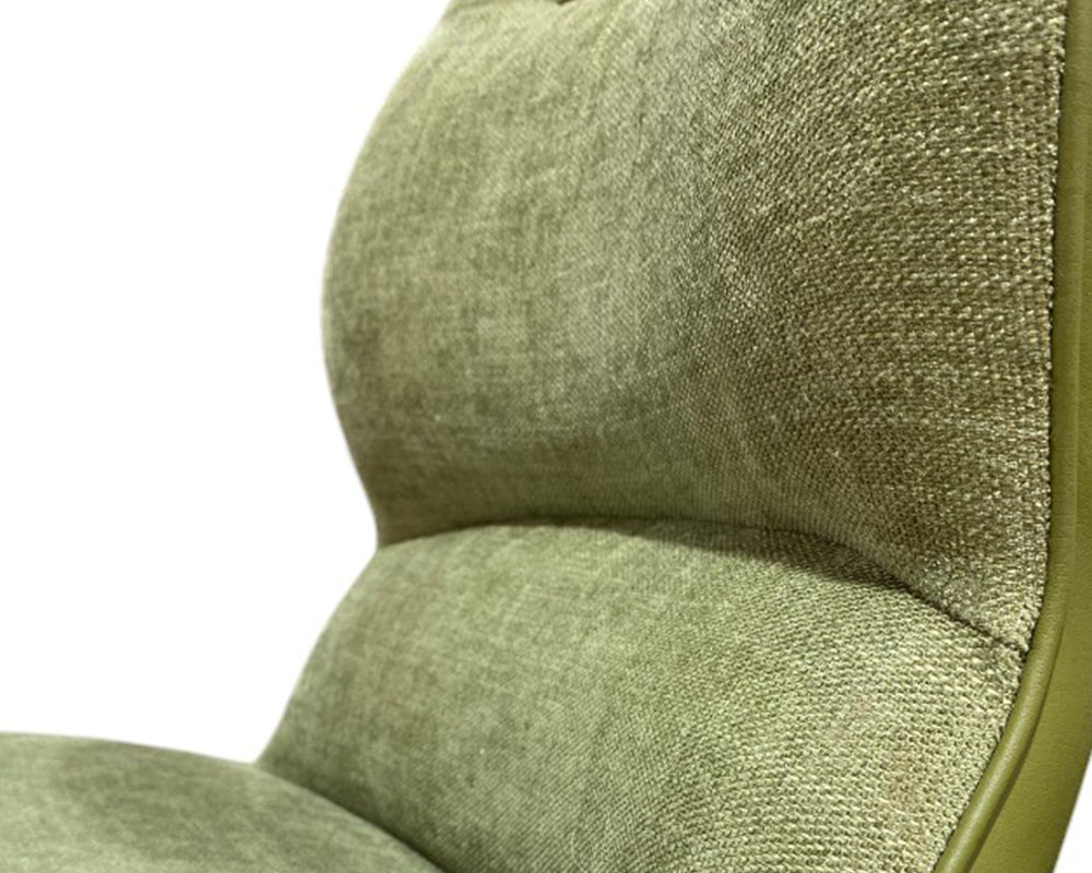 Chaise en tissu vert design pieds métal noir - Souffle d'intérieur