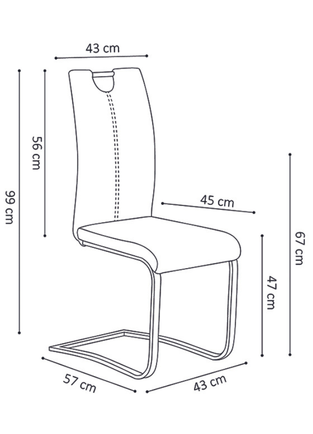 Chaise confortable noir en simili cuir de salle a manger design - Sofy