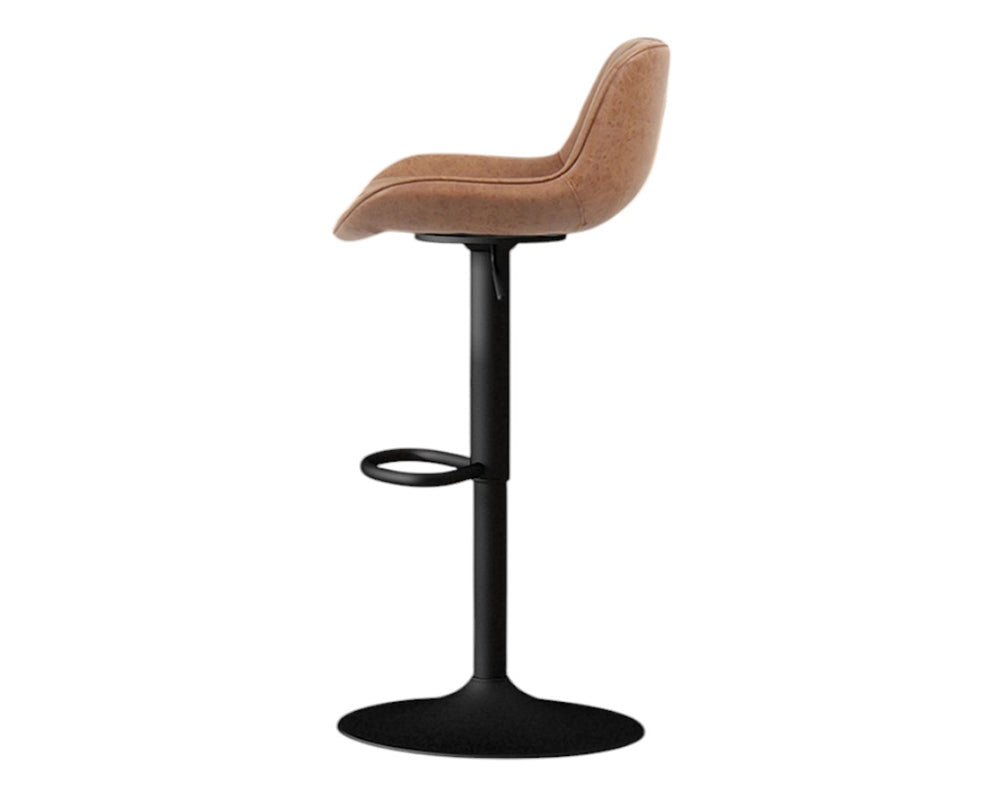 Chaise de bar confortable cognac - Rousseau Furniture - Souffle d'Intérieur