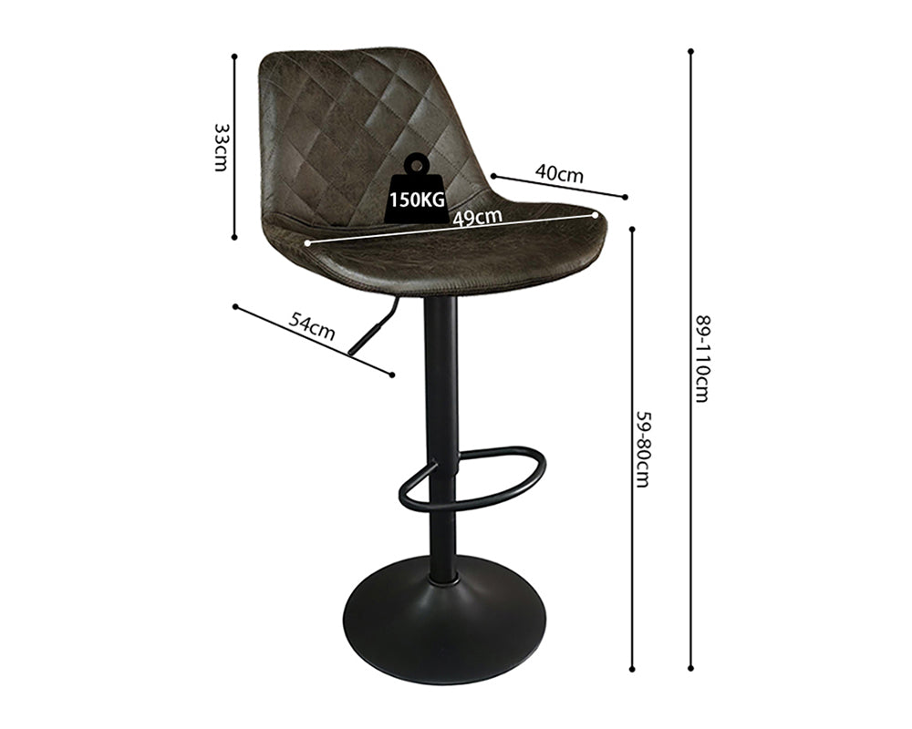 Chaise de bar design brun foncé - Rousseau Furniture - Souffle d'Intérieur