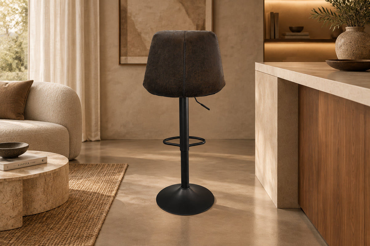 Chaise de bar design brun foncé - Rousseau Furniture - Souffle d'Intérieur