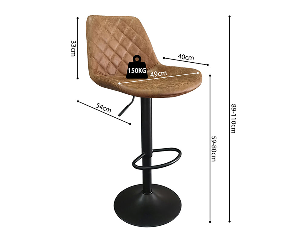 Chaise de bar design cognac - Rousseau Furniture - Souffle d'Intérieur