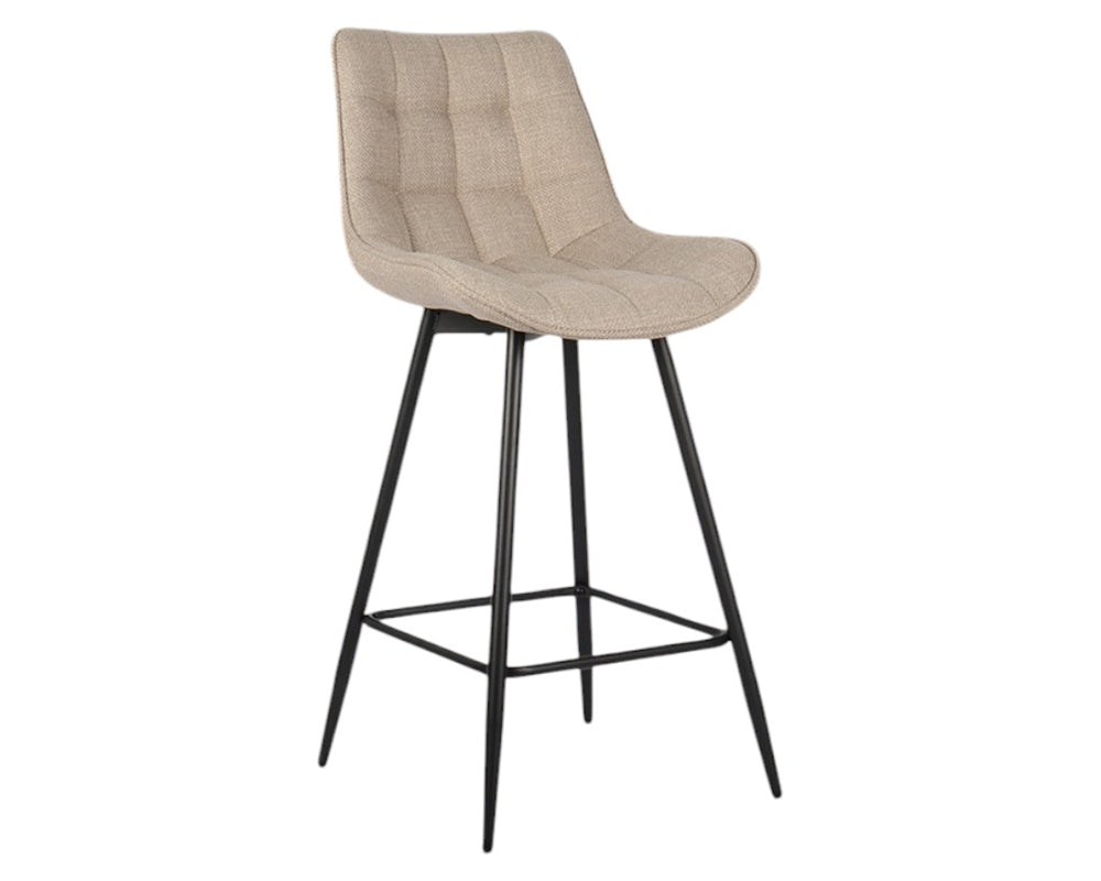 Chaise de bar en métal beige - Rousseau Furniture - Souffle d'Intérieur