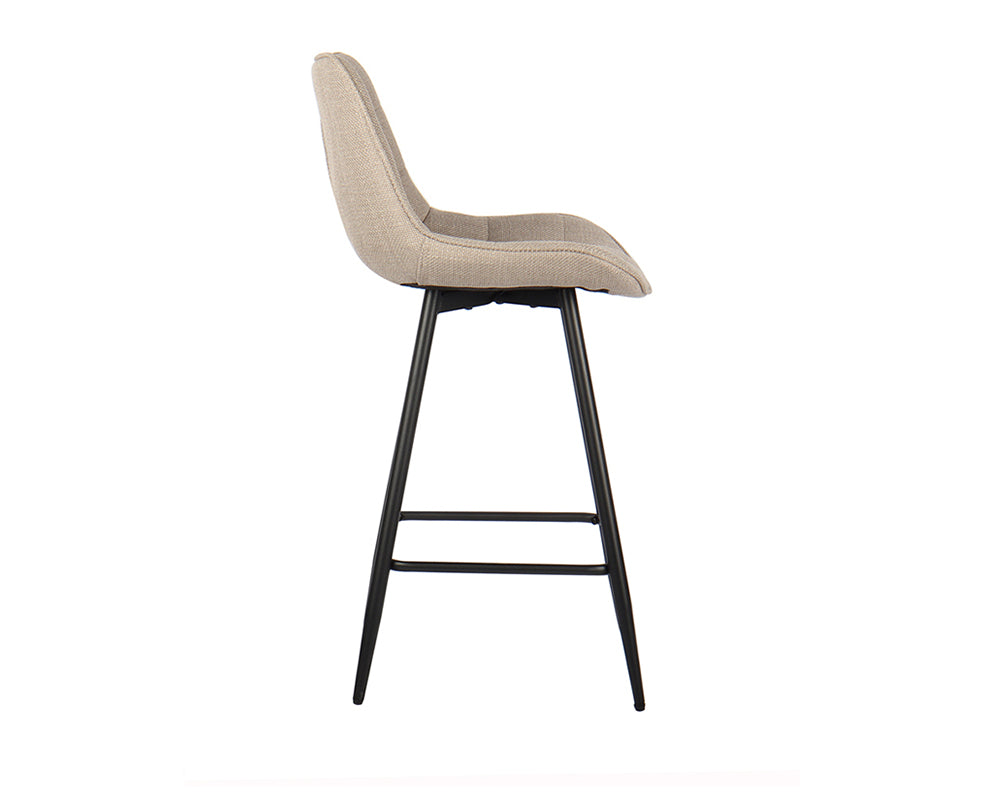 Chaise de bar en métal beige - Rousseau Furniture - Souffle d'Intérieur