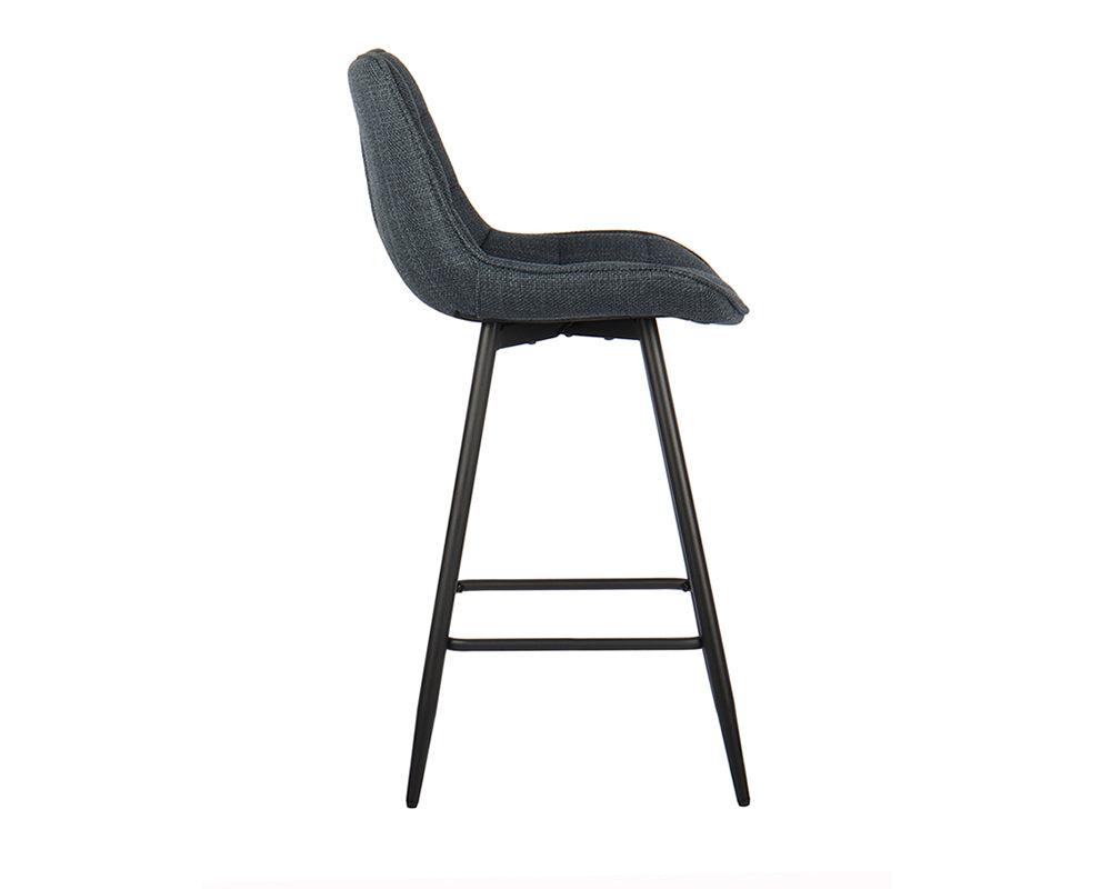 Chaise de bar en métal bleu foncé - Rousseau Furniture - Souffle d'Intérieur