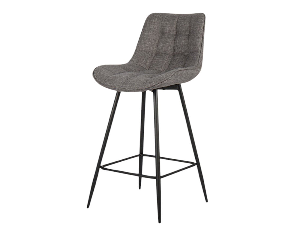 Chaise de bar en métal gris clair - Rousseau Furniture - Souffle d'Intérieur