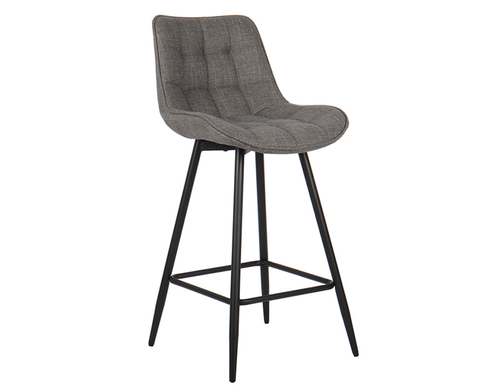 Chaise de bar en métal gris clair - Rousseau Furniture - Souffle d'Intérieur