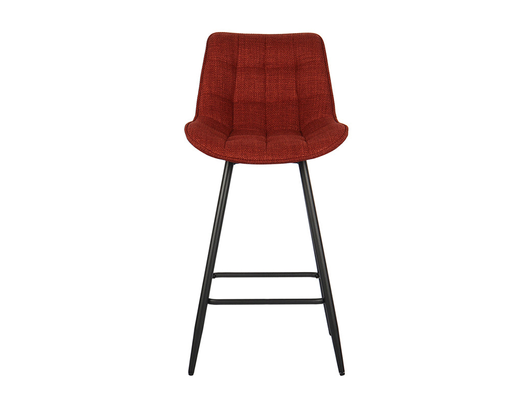 Chaise de bar en métal rouge - Rousseau Furniture - Souffle d'Intérieur