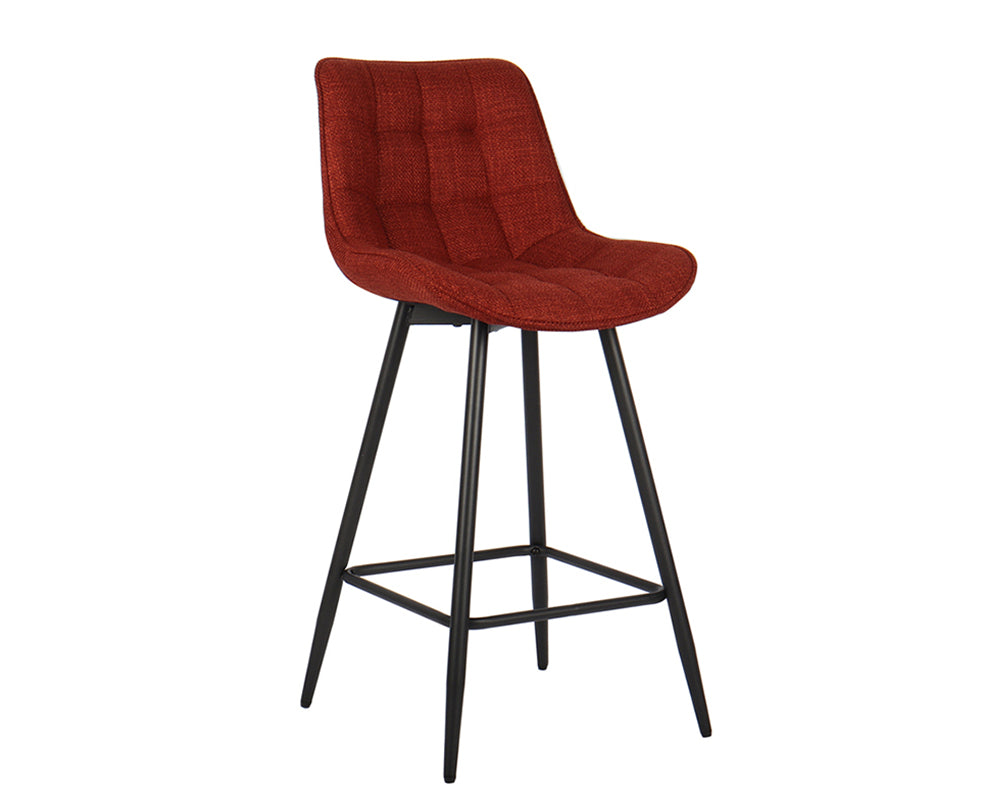 Chaise de bar en métal rouge - Rousseau Furniture - Souffle d'Intérieur