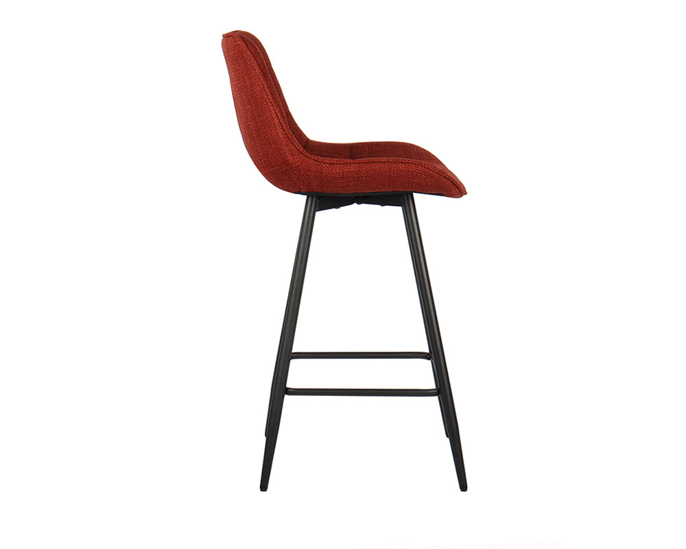 Chaise de bar en métal rouge - Rousseau Furniture - Souffle d'Intérieur